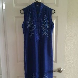 Royal blue Vietnamese Dress